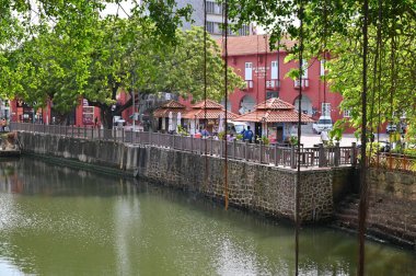 Malacca, Malezya - 16 Ekim 2022: Malacca 'nın Tarihi Tarihi Tarihi Binaları ve Turist Çekimleri