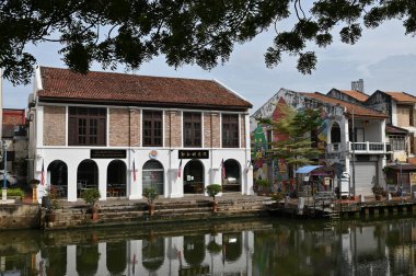 Malacca, Malezya - 16 Ekim 2022: Malacca 'nın Tarihi Tarihi Tarihi Binaları ve Turist Çekimleri