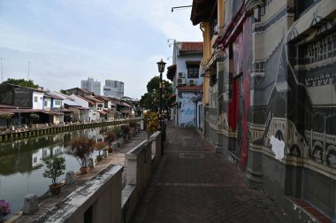 Malacca, Malezya - 16 Ekim 2022: Malacca 'nın Tarihi Tarihi Tarihi Binaları ve Turist Çekimleri