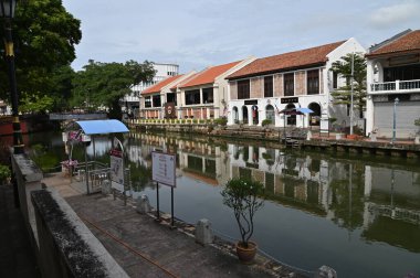 Malacca, Malezya - 16 Ekim 2022: Malacca 'nın Tarihi Tarihi Tarihi Binaları ve Turist Çekimleri