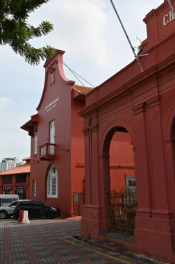 Malacca, Malezya - 16 Ekim 2022: Malacca 'nın Tarihi Tarihi Tarihi Binaları ve Turist Çekimleri