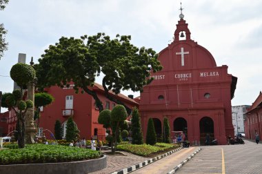 Malacca, Malezya - 16 Ekim 2022: Malacca 'nın Tarihi Tarihi Tarihi Binaları ve Turist Çekimleri
