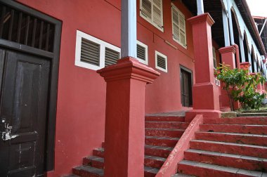 Malacca, Malezya - 16 Ekim 2022: Malacca 'nın Tarihi Tarihi Tarihi Binaları ve Turist Çekimleri