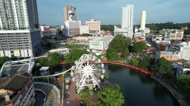 Malaka Malaysia Oktober 2022 Pemandangan Udara Dari Sungai Malaka Cruise — Stok Video