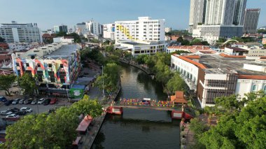 Malacca, Malezya - 16 Ekim 2022: Malacca 'nın Tarihi Tarihi Tarihi Binaları ve Turist Çekimleri