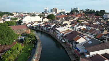 Malacca, Malezya - 16 Ekim 2022: Malacca 'nın Tarihi Tarihi Tarihi Binaları ve Turist Çekimleri