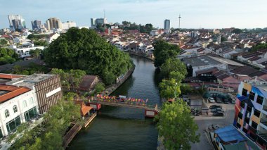 Malacca, Malezya - 16 Ekim 2022: Malacca 'nın Tarihi Tarihi Tarihi Binaları ve Turist Çekimleri