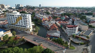 Malacca, Malezya - 16 Ekim 2022: Malacca 'nın Tarihi Tarihi Tarihi Binaları ve Turist Çekimleri