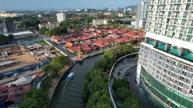 Malacca, Malezya - 16 Ekim 2022: Malacca 'nın Tarihi Tarihi Tarihi Binaları ve Turist Çekimleri