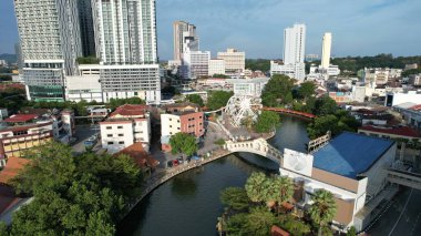 Malacca, Malezya - 16 Ekim 2022: Malacca 'nın Tarihi Tarihi Tarihi Binaları ve Turist Çekimleri