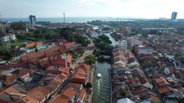 Malacca, Malezya - 16 Ekim 2022: Malacca 'nın Tarihi Tarihi Tarihi Binaları ve Turist Çekimleri