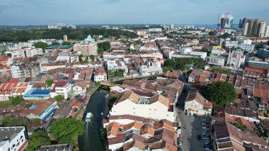 Malacca, Malezya - 16 Ekim 2022: Malacca 'nın Tarihi Tarihi Tarihi Binaları ve Turist Çekimleri
