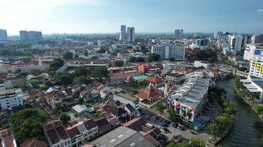 Malacca, Malezya - 16 Ekim 2022: Malacca 'nın Tarihi Tarihi Tarihi Binaları ve Turist Çekimleri
