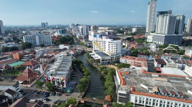 Malacca, Malezya - 16 Ekim 2022: Malacca 'nın Tarihi Tarihi Tarihi Binaları ve Turist Çekimleri