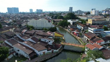 Malacca, Malezya - 16 Ekim 2022: Malacca 'nın Tarihi Tarihi Tarihi Binaları ve Turist Çekimleri