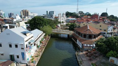 Malacca, Malezya - 16 Ekim 2022: Malacca 'nın Tarihi Tarihi Tarihi Binaları ve Turist Çekimleri