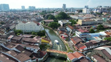 Malacca, Malezya - 16 Ekim 2022: Malacca 'nın Tarihi Tarihi Tarihi Binaları ve Turist Çekimleri