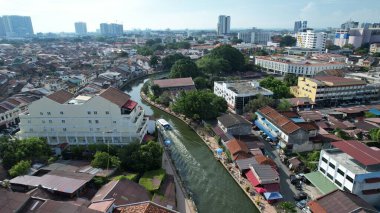 Malacca, Malezya - 16 Ekim 2022: Malacca 'nın Tarihi Tarihi Tarihi Binaları ve Turist Çekimleri