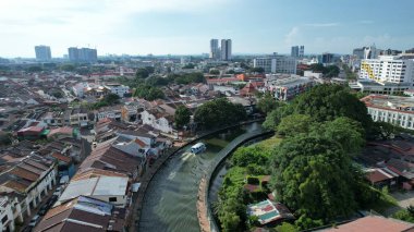 Malacca, Malezya - 16 Ekim 2022: Malacca 'nın Tarihi Tarihi Tarihi Binaları ve Turist Çekimleri