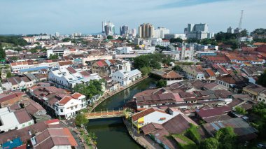 Malacca, Malezya - 16 Ekim 2022: Malacca 'nın Tarihi Tarihi Tarihi Binaları ve Turist Çekimleri