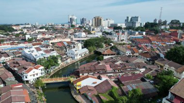 Malacca, Malezya - 16 Ekim 2022: Malacca 'nın Tarihi Tarihi Tarihi Binaları ve Turist Çekimleri