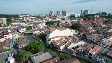 Malacca, Malezya - 16 Ekim 2022: Malacca 'nın Tarihi Tarihi Tarihi Binaları ve Turist Çekimleri