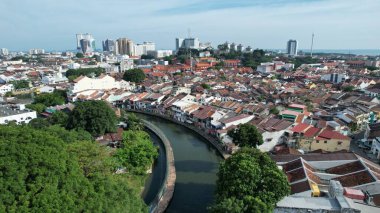 Malacca, Malezya - 16 Ekim 2022: Malacca 'nın Tarihi Tarihi Tarihi Binaları ve Turist Çekimleri