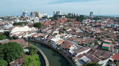 Malacca, Malezya - 16 Ekim 2022: Malacca 'nın Tarihi Tarihi Tarihi Binaları ve Turist Çekimleri