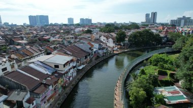 Malacca, Malezya - 16 Ekim 2022: Malacca 'nın Tarihi Tarihi Tarihi Binaları ve Turist Çekimleri
