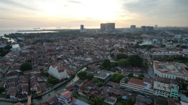 Malacca, Malezya - 16 Ekim 2022: Malacca 'nın Tarihi Tarihi Tarihi Binaları ve Turist Çekimleri