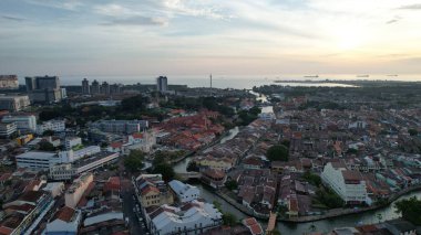 Malacca, Malezya - 16 Ekim 2022: Malacca 'nın Tarihi Tarihi Tarihi Binaları ve Turist Çekimleri