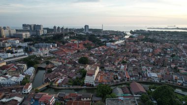 Malacca, Malezya - 16 Ekim 2022: Malacca 'nın Tarihi Tarihi Tarihi Binaları ve Turist Çekimleri
