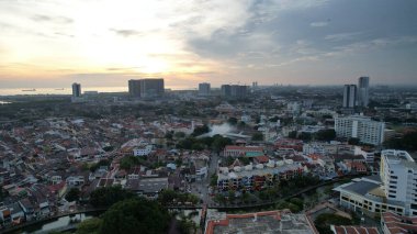 Malacca, Malezya - 16 Ekim 2022: Malacca 'nın Tarihi Tarihi Tarihi Binaları ve Turist Çekimleri