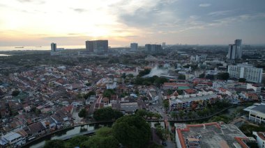 Malacca, Malezya - 16 Ekim 2022: Malacca 'nın Tarihi Tarihi Tarihi Binaları ve Turist Çekimleri