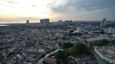 Malacca, Malezya - 16 Ekim 2022: Malacca 'nın Tarihi Tarihi Tarihi Binaları ve Turist Çekimleri