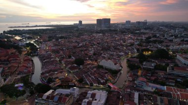 Malacca, Malezya - 16 Ekim 2022: Malacca 'nın Tarihi Tarihi Tarihi Binaları ve Turist Çekimleri