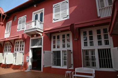 Malacca, Malezya - 16 Ekim 2022: Malacca 'nın Tarihi Tarihi Tarihi Binaları ve Turist Çekimleri