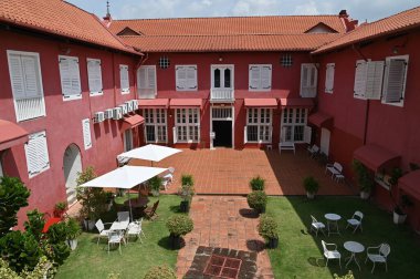 Malacca, Malezya - 16 Ekim 2022: Malacca 'nın Tarihi Tarihi Tarihi Binaları ve Turist Çekimleri