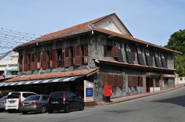 Malacca, Malezya - 16 Ekim 2022: Malacca 'nın Tarihi Tarihi Tarihi Binaları ve Turist Çekimleri