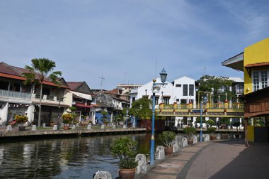 Malacca, Malezya - 16 Ekim 2022: Malacca 'nın Tarihi Tarihi Tarihi Binaları ve Turist Çekimleri