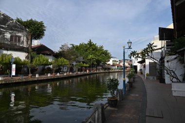 Malacca, Malezya - 16 Ekim 2022: Malacca 'nın Tarihi Tarihi Tarihi Binaları ve Turist Çekimleri
