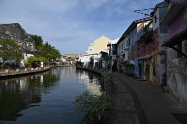 Malacca, Malezya - 16 Ekim 2022: Malacca 'nın Tarihi Tarihi Tarihi Binaları ve Turist Çekimleri