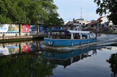 Malacca, Malezya - 16 Ekim 2022: Malacca 'nın Tarihi Tarihi Tarihi Binaları ve Turist Çekimleri