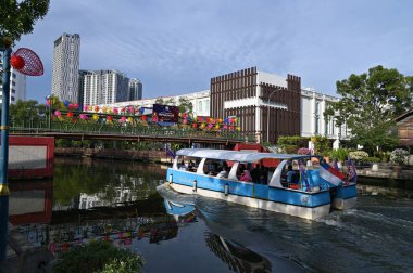 Malacca, Malezya - 16 Ekim 2022: Malacca 'nın Tarihi Tarihi Tarihi Binaları ve Turist Çekimleri