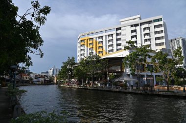 Malacca, Malezya - 16 Ekim 2022: Malacca 'nın Tarihi Tarihi Tarihi Binaları ve Turist Çekimleri