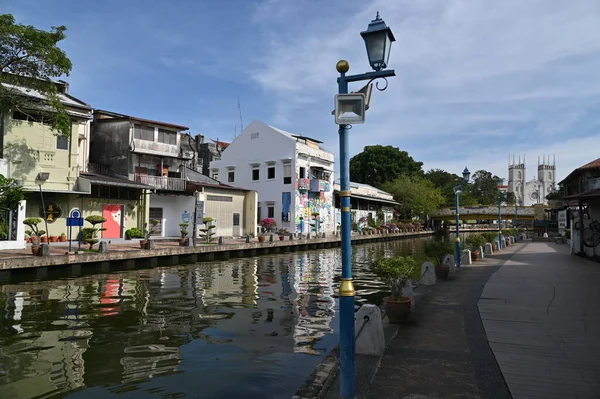 Malacca, Malezya - 16 Ekim 2022: Malacca 'nın Tarihi Tarihi Tarihi Binaları ve Turist Çekimleri
