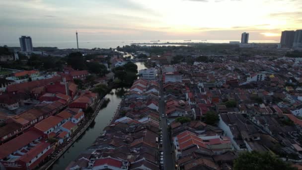 Malacca Malaysia Oktober 2022 Luftaufnahme Der Malacca River Cruise — Stockvideo