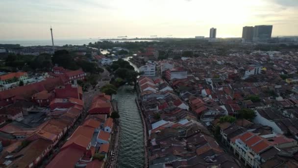 Malacca Malaysia Oktober 2022 Luftudsigt Malacca River Cruise – Stock-video