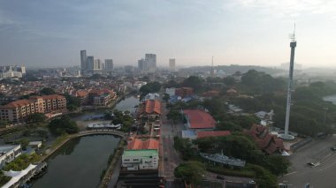 Malacca, Malezya - 16 Ekim 2022: Malacca 'nın Tarihi Tarihi Tarihi Binaları ve Turist Çekimleri