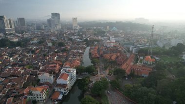 Malacca, Malezya - 16 Ekim 2022: Malacca 'nın Tarihi Tarihi Tarihi Binaları ve Turist Çekimleri